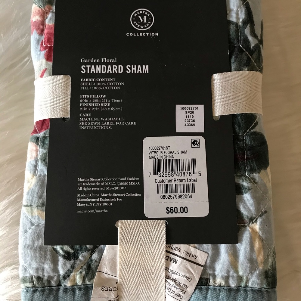 Martha Stewart Garden Floral Standard Pillow Sham - Picture 7 of 8